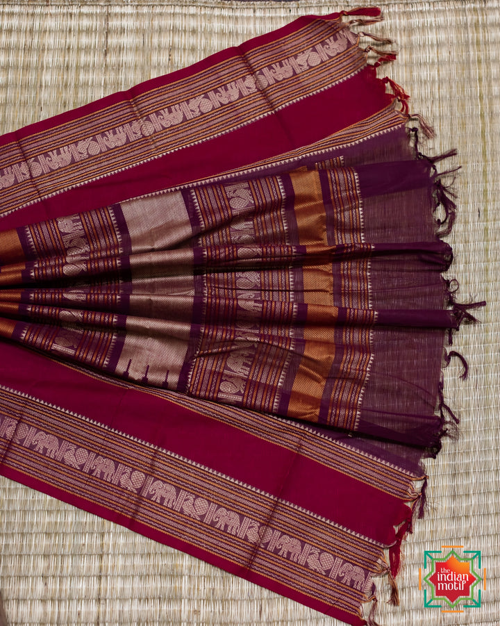 aayiram butta cotton coffee charm saree