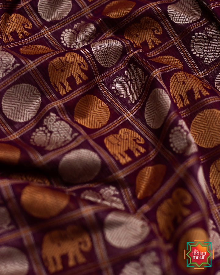 aayiram butta cotton coffee charm saree