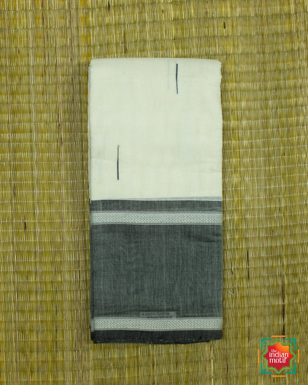 Kanchi Cotton Vellai Nila Mazhaituli Saree