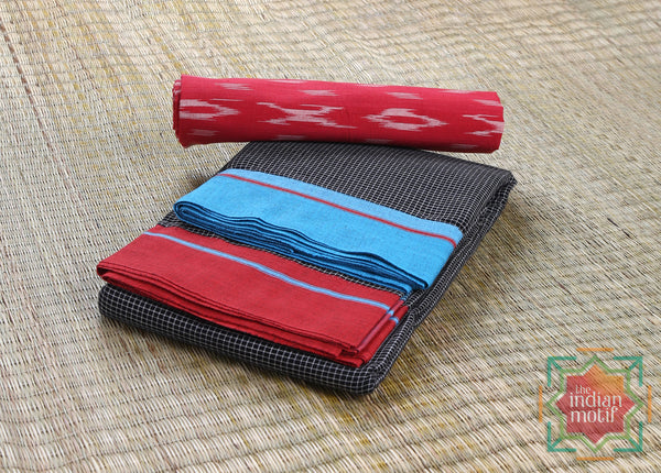 Patteda Anchu Black Ganga Jamuna Saree