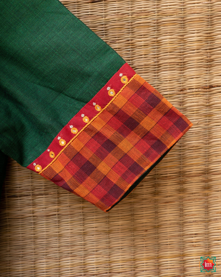 Green-Kanchi-Cotton-Chettinad-Kattam-Blouse-Kattam-Kondattam-4-The-Indian-Motif