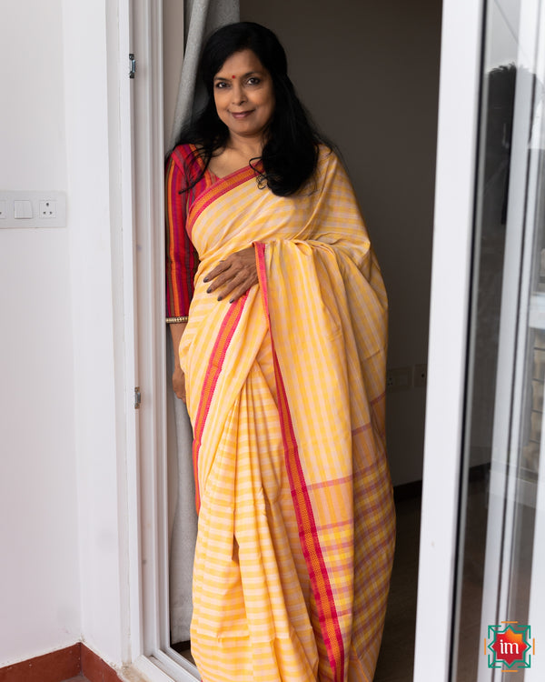 Handwoven Maheshwari Silk Cotton Saree Khushboo- The Indian Motif