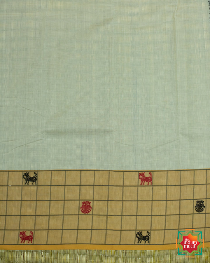 Kanchi-Cotton-Vennila-Kattam Saree-3-The-Indian-Motif